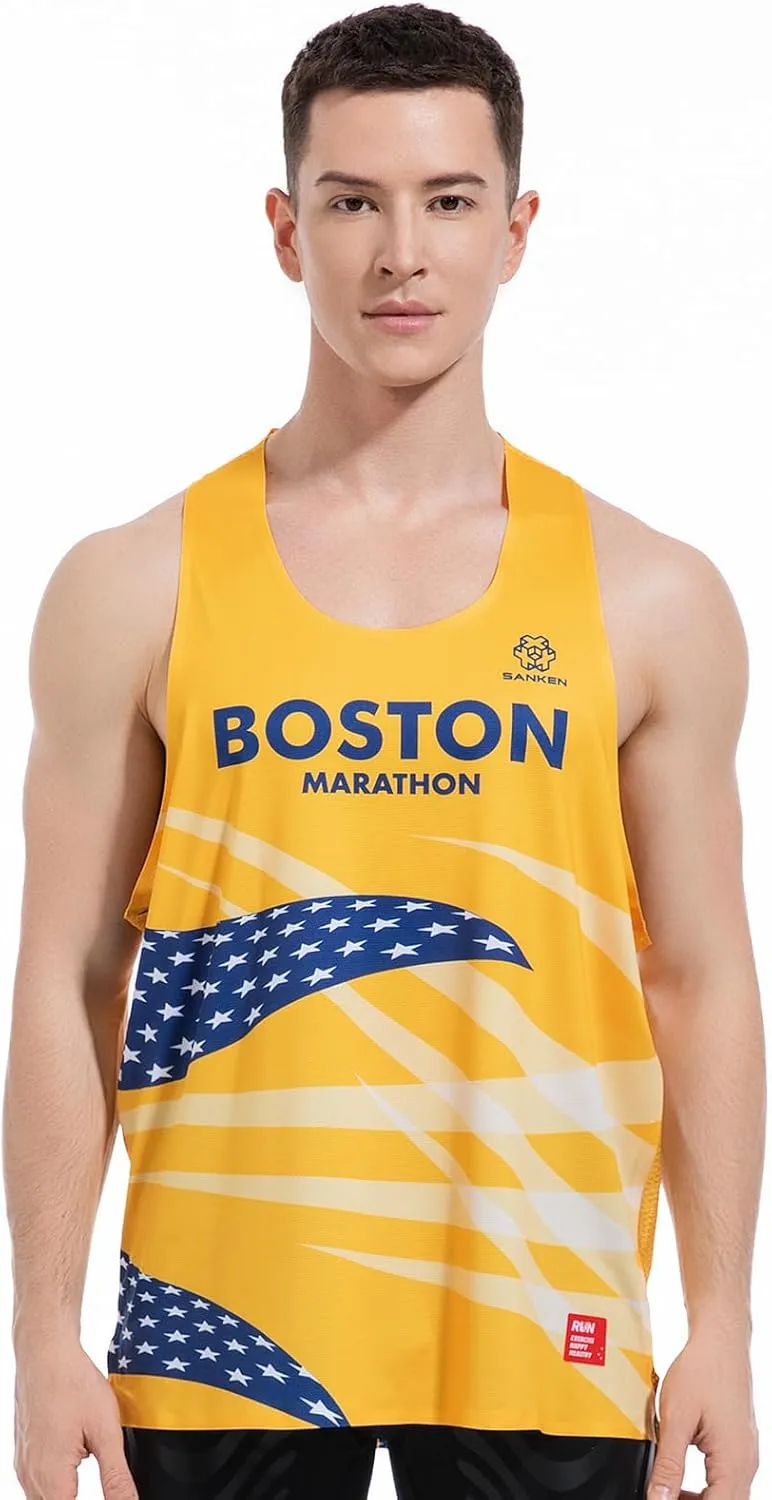 Men's Seamless Running Tank Tops Ultra Lightweight Marathon Singlets Breathable Race Vests Quick Dry Sleeveless Shirt