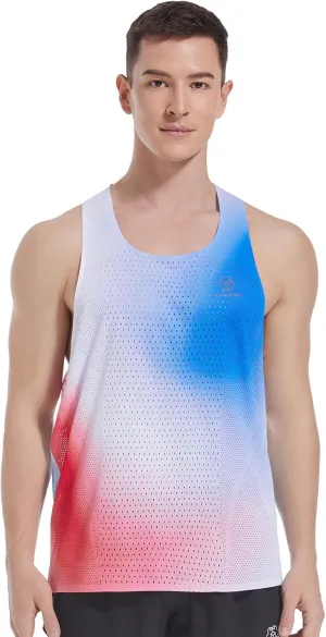 Men's Seamless Running Tank Tops Ultra Lightweight Marathon Singlets Breathable Race Vests Quick Dry Sleeveless Shirt