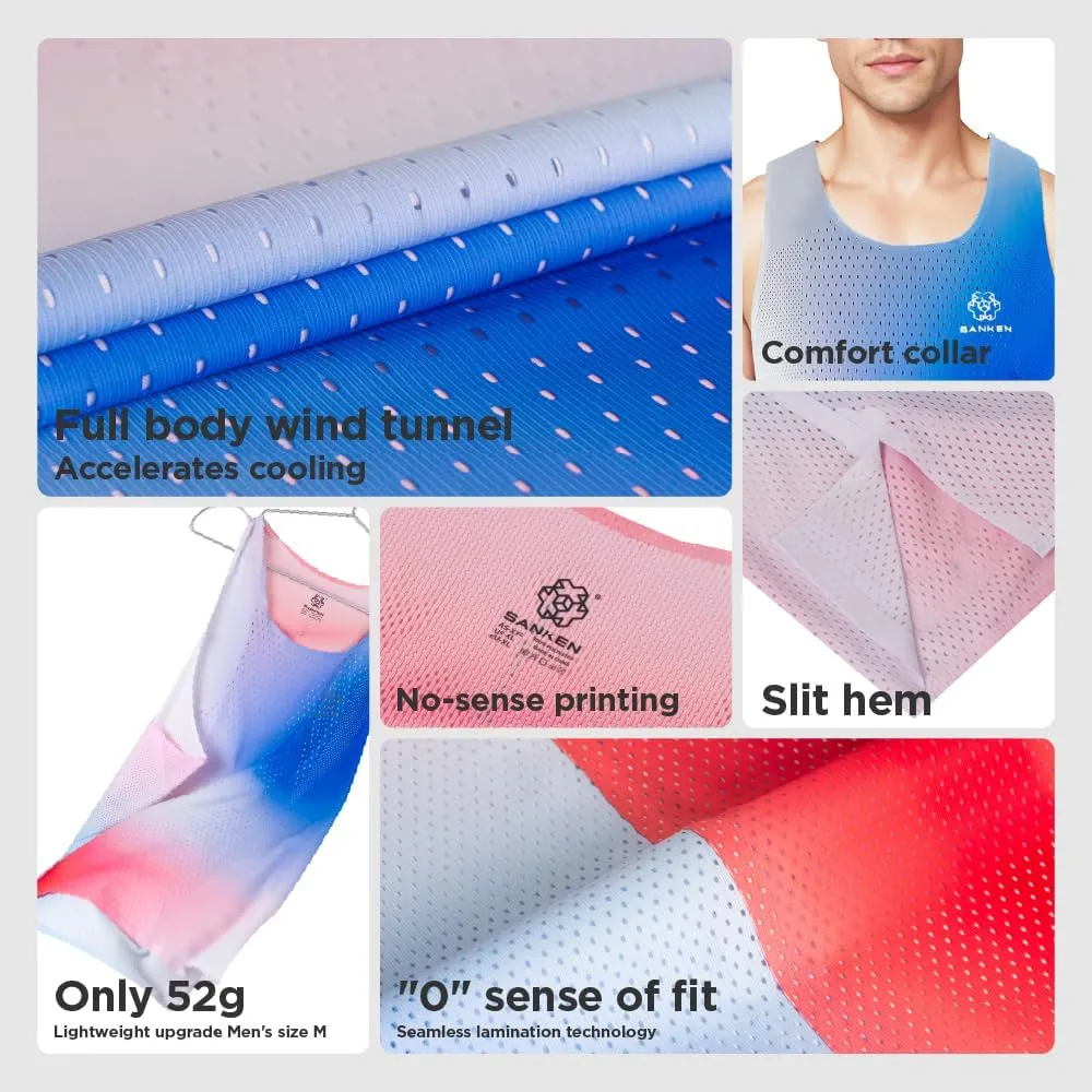Men's Seamless Running Tank Tops Ultra Lightweight Marathon Singlets Breathable Race Vests Quick Dry Sleeveless Shirt