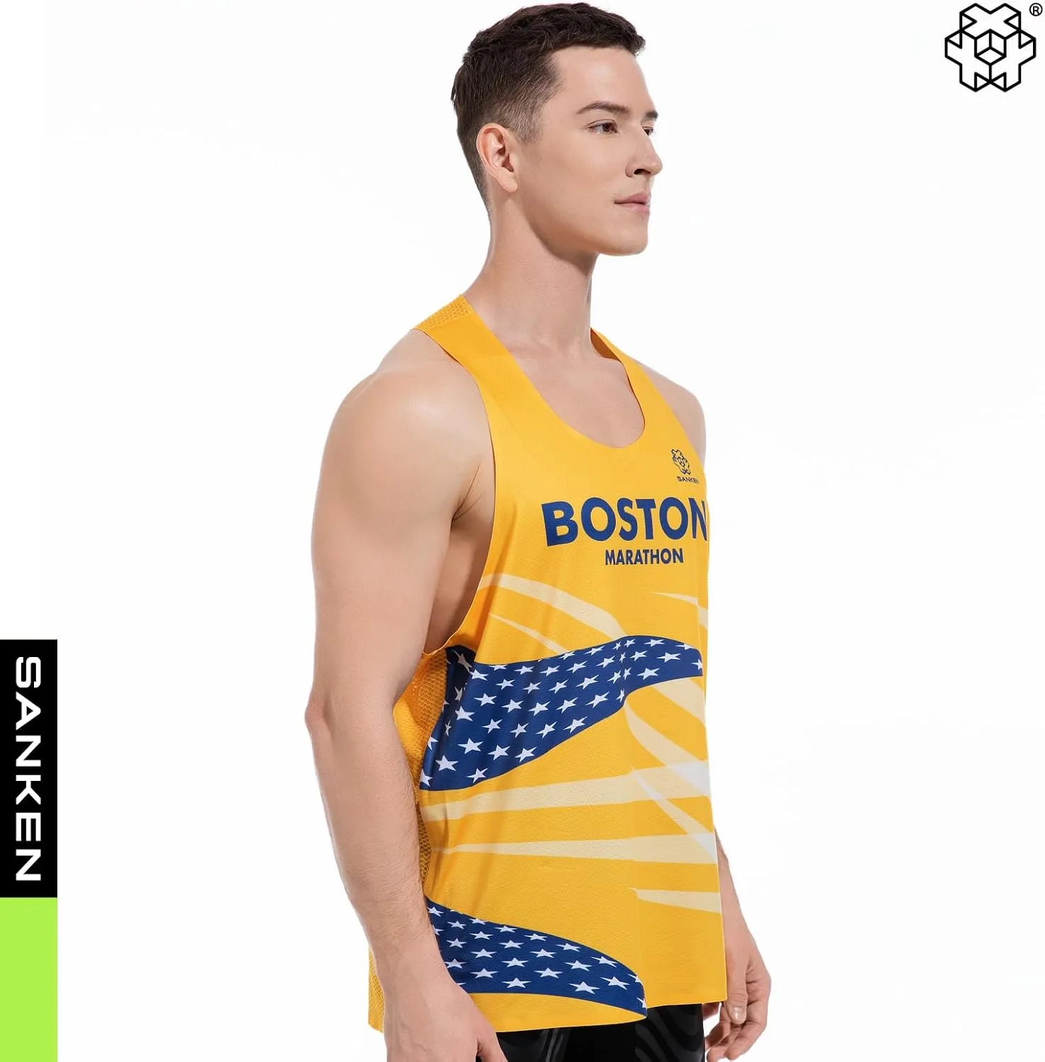Men's Seamless Running Tank Tops Ultra Lightweight Marathon Singlets Breathable Race Vests Quick Dry Sleeveless Shirt