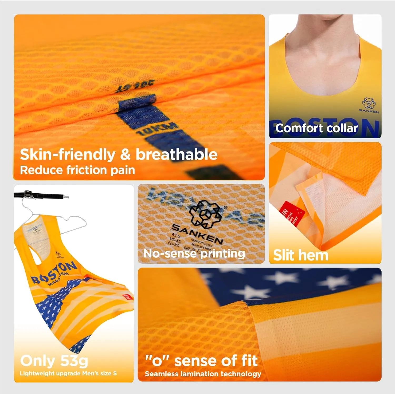 Men's Seamless Running Tank Tops Ultra Lightweight Marathon Singlets Breathable Race Vests Quick Dry Sleeveless Shirt