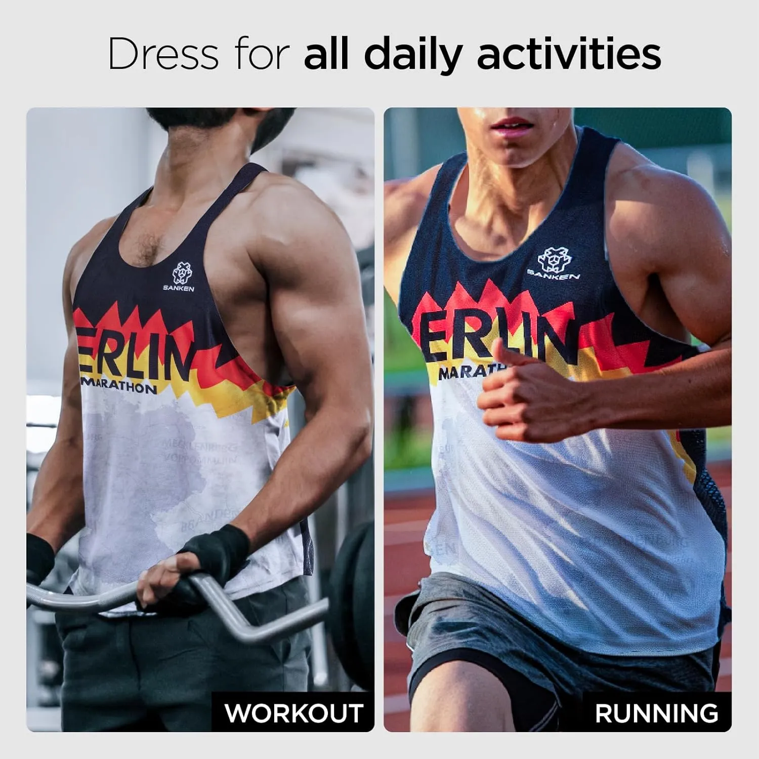 Men's Seamless Running Tank Tops Ultra Lightweight Marathon Singlets Breathable Race Vests Quick Dry Sleeveless Shirt