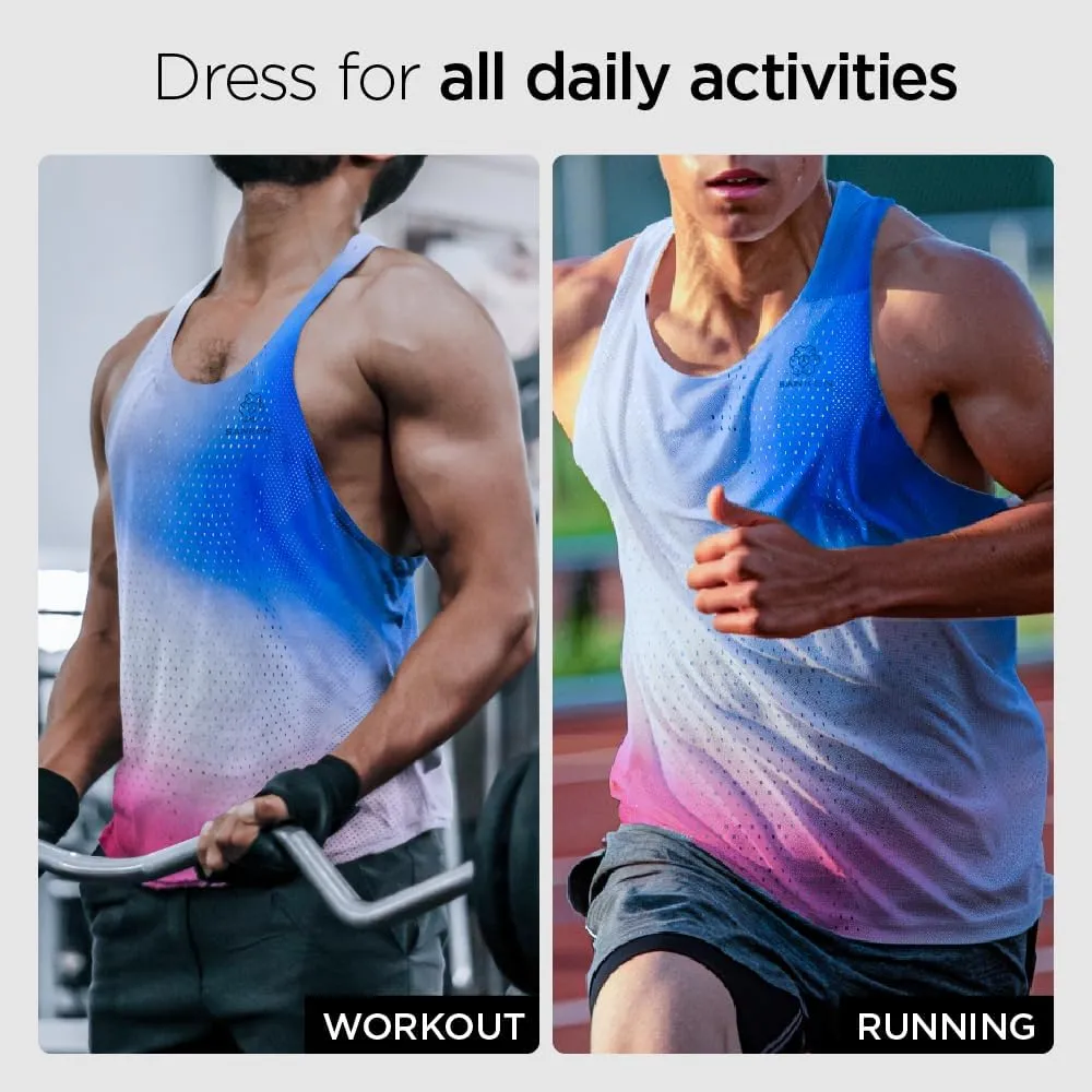 Men's Seamless Running Tank Tops Ultra Lightweight Marathon Singlets Breathable Race Vests Quick Dry Sleeveless Shirt