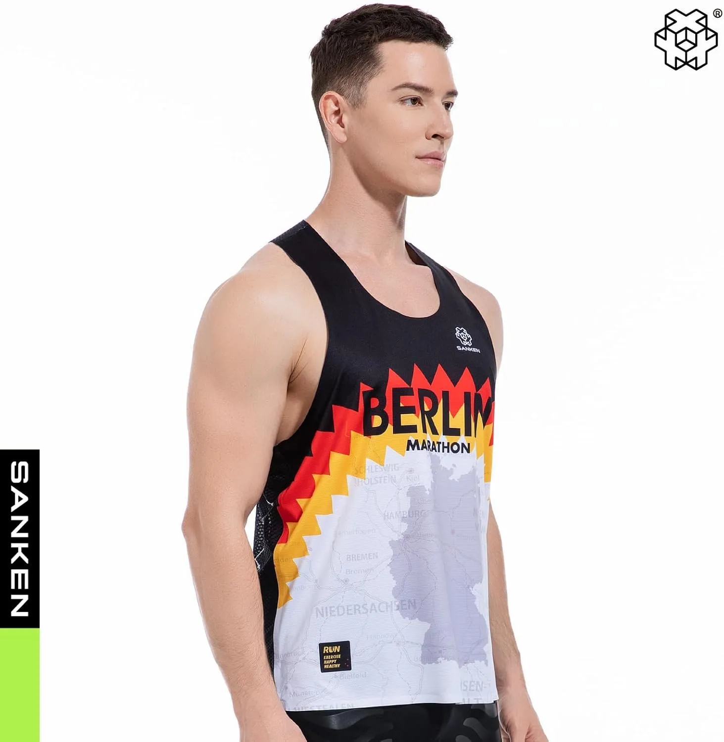 Men's Seamless Running Tank Tops Ultra Lightweight Marathon Singlets Breathable Race Vests Quick Dry Sleeveless Shirt