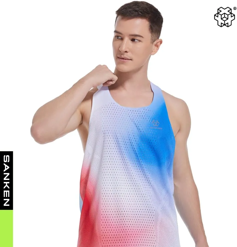 Men's Seamless Running Tank Tops Ultra Lightweight Marathon Singlets Breathable Race Vests Quick Dry Sleeveless Shirt