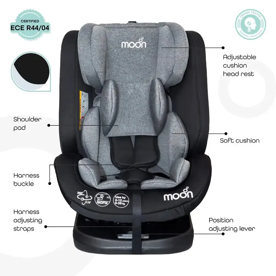 Moon - Rover -Baby/Infant Car Seat Group:(0 ,1,2,3) (0-12 Years) 360° Rotate - Black