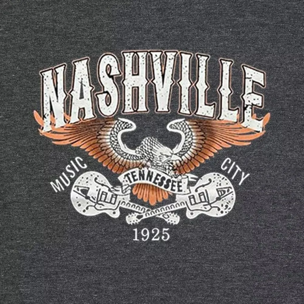 Nashville Country Concert Music T Shirts for Women Guitar Eagle Wing Graphic Short Sleeve Vintage Casual Girl Tee Tops
