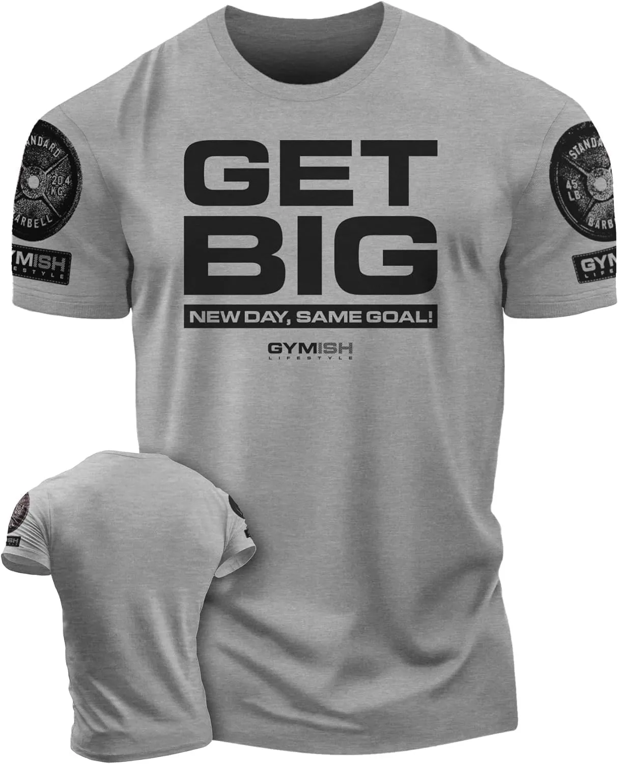 New Day Same Goal, Get Big Funny Bodybuilding Lifting T-Shirts for Men