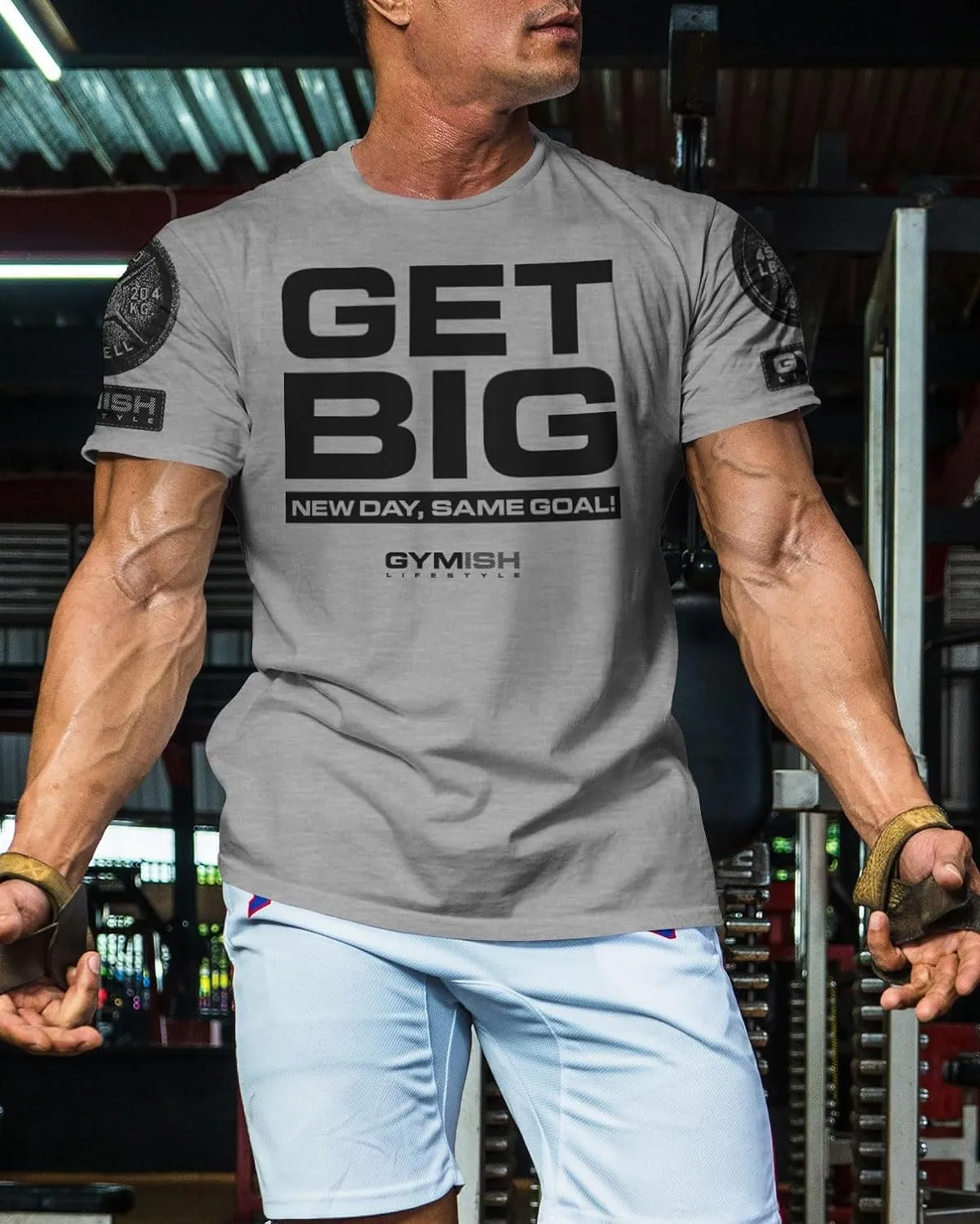 New Day Same Goal, Get Big Funny Bodybuilding Lifting T-Shirts for Men