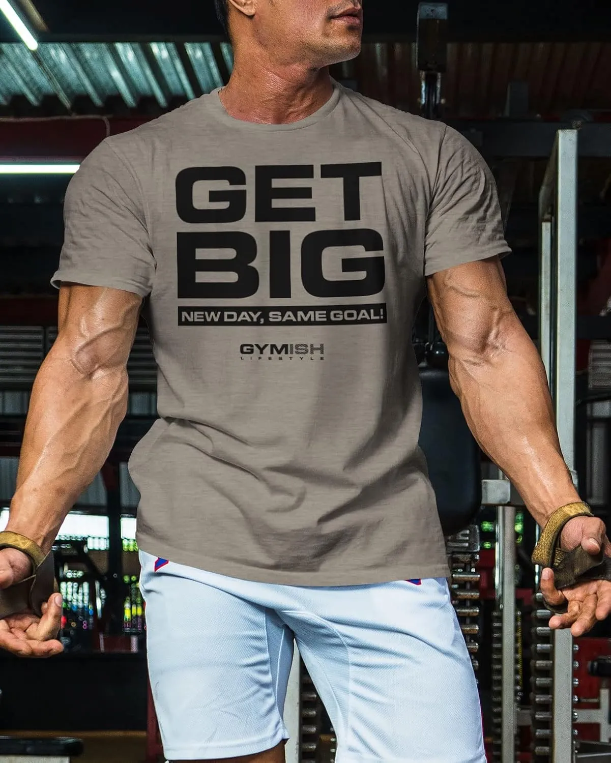 New Day Same Goal, Get Big Funny Bodybuilding Lifting T-Shirts for Men