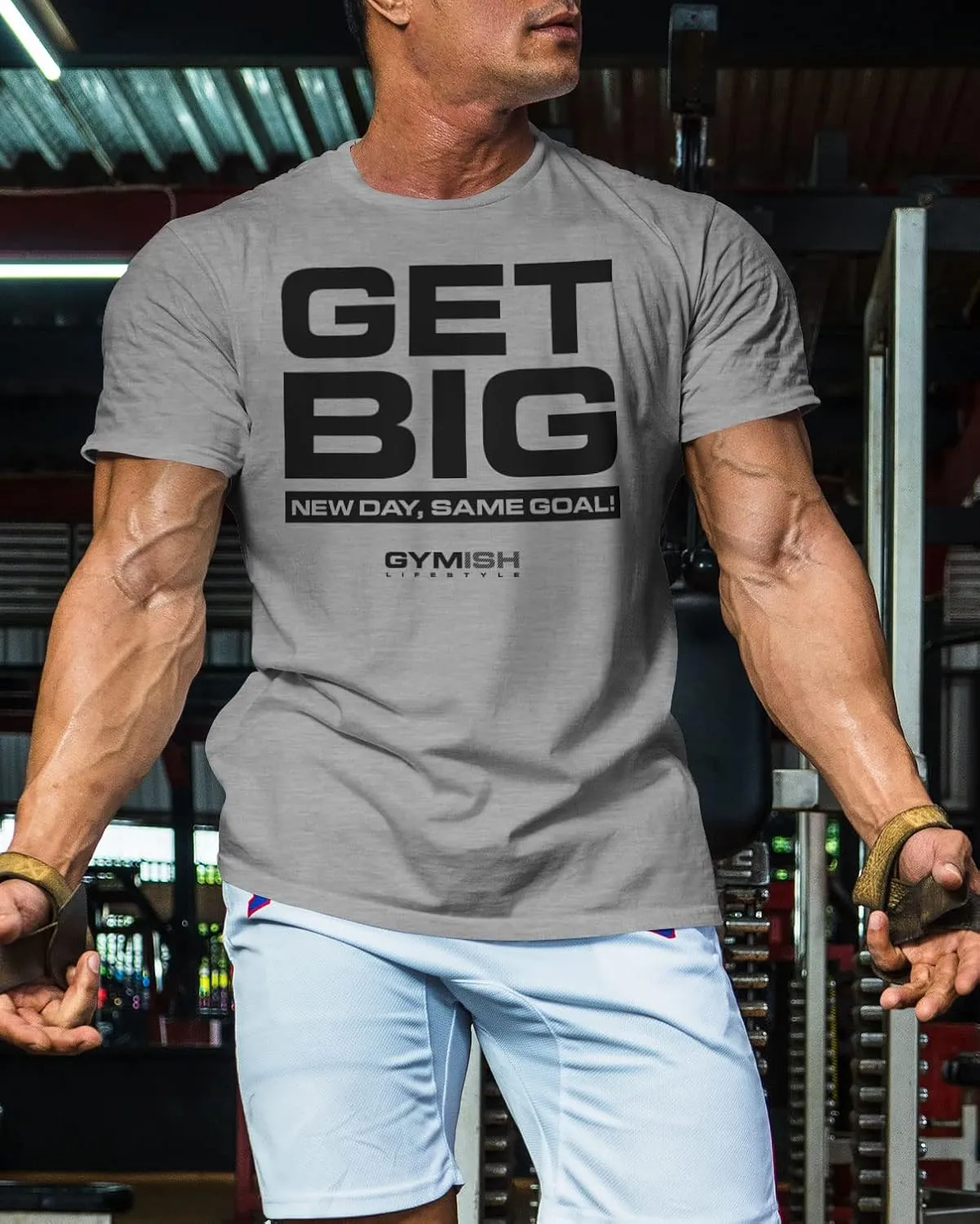 New Day Same Goal, Get Big Funny Bodybuilding Lifting T-Shirts for Men
