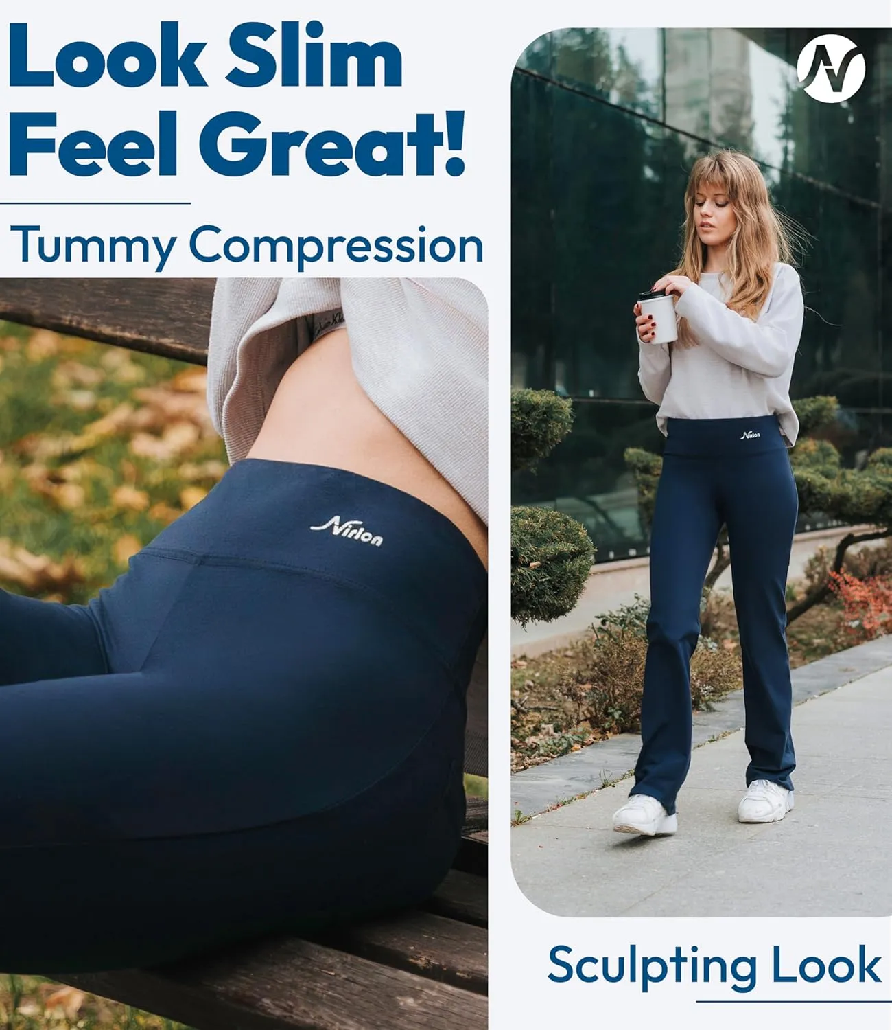 Nirlon Yoga Pants with Pockets - Yoga Pants with Pockets for Women Breathable Leggings with Pockets Regular & Plus Size Pants