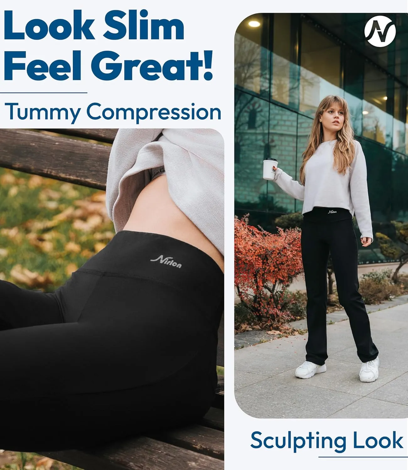 Nirlon Yoga Pants with Pockets - Yoga Pants with Pockets for Women Breathable Leggings with Pockets Regular & Plus Size Pants