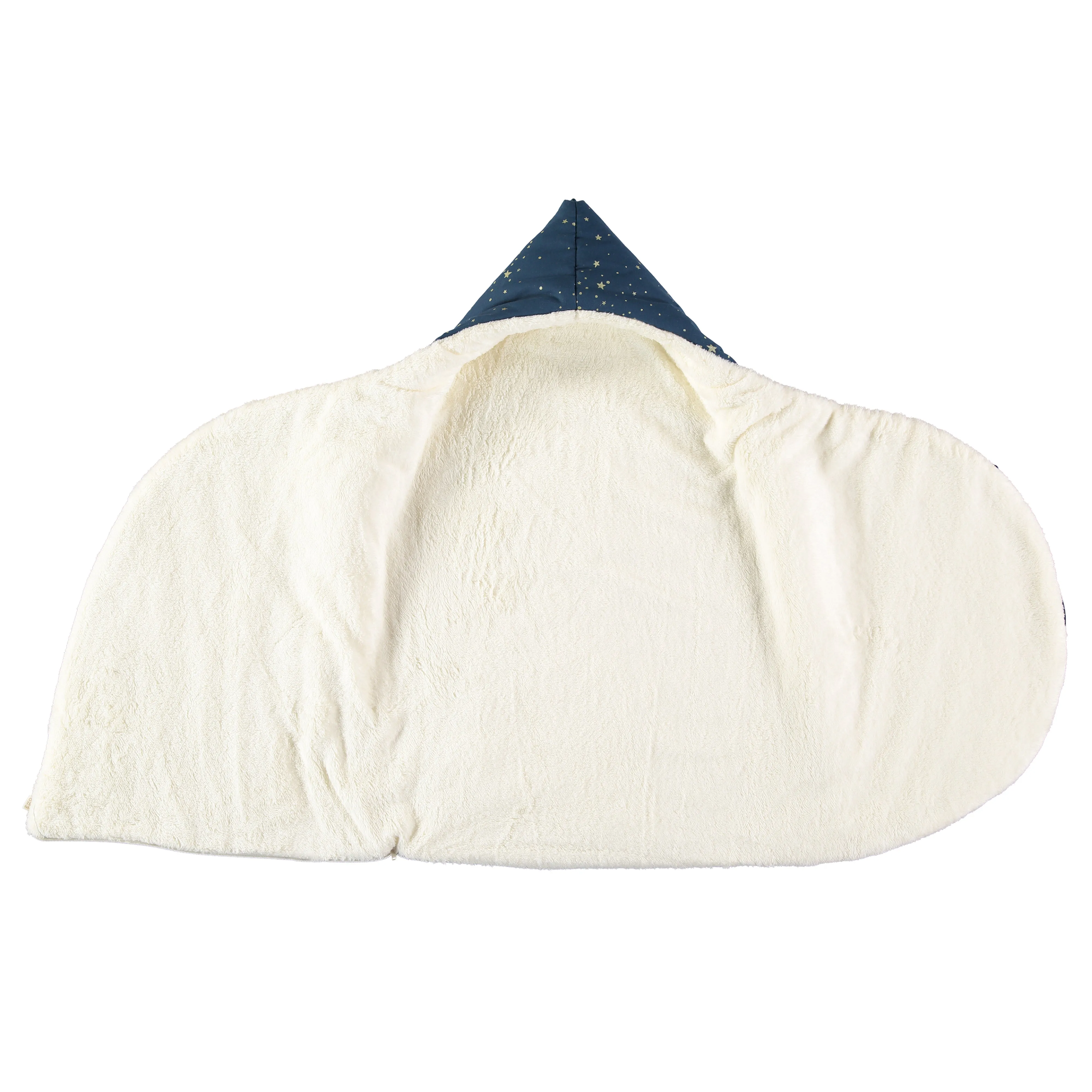 nobodinoz Cozy Stella Winter Baby Nest Bag Gold Stella / Night Blue