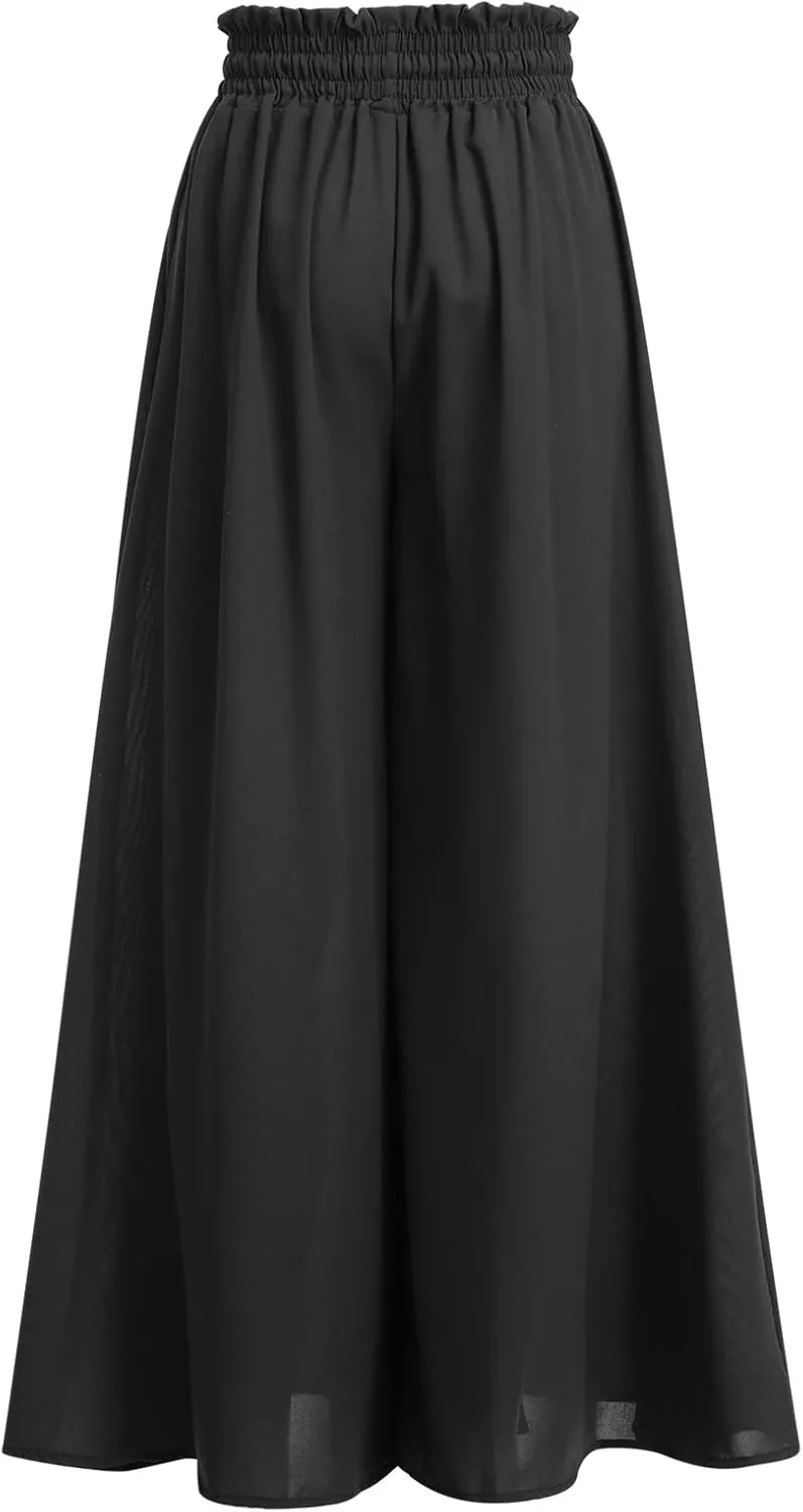 ODIZLI Women Palazzo Wide Leg Pant with Pockets Casual Loose Flowy Pants Solid Color/Floral Print