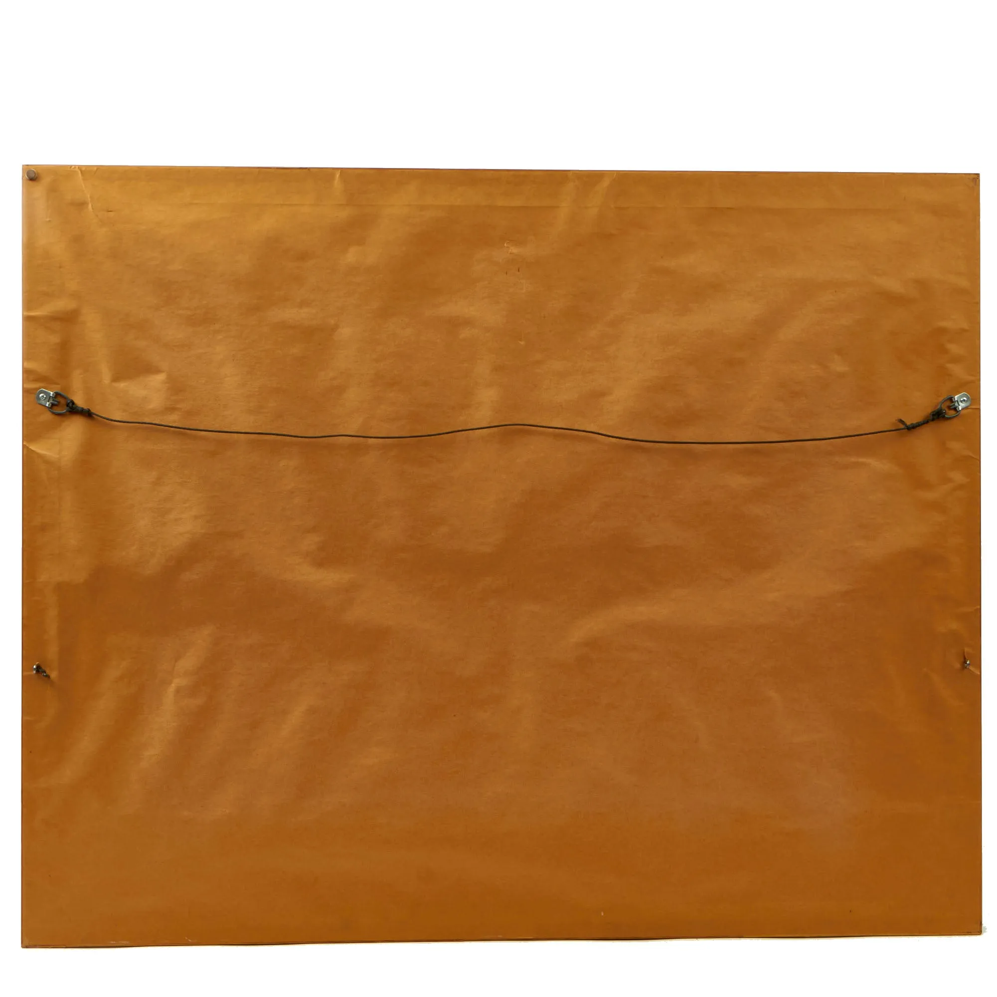 Original Japanese WWII Hand Painted 26 ½” x 35” Good Luck Flag with Lots of Writing in Display Frame - 33 ¾" x 42"