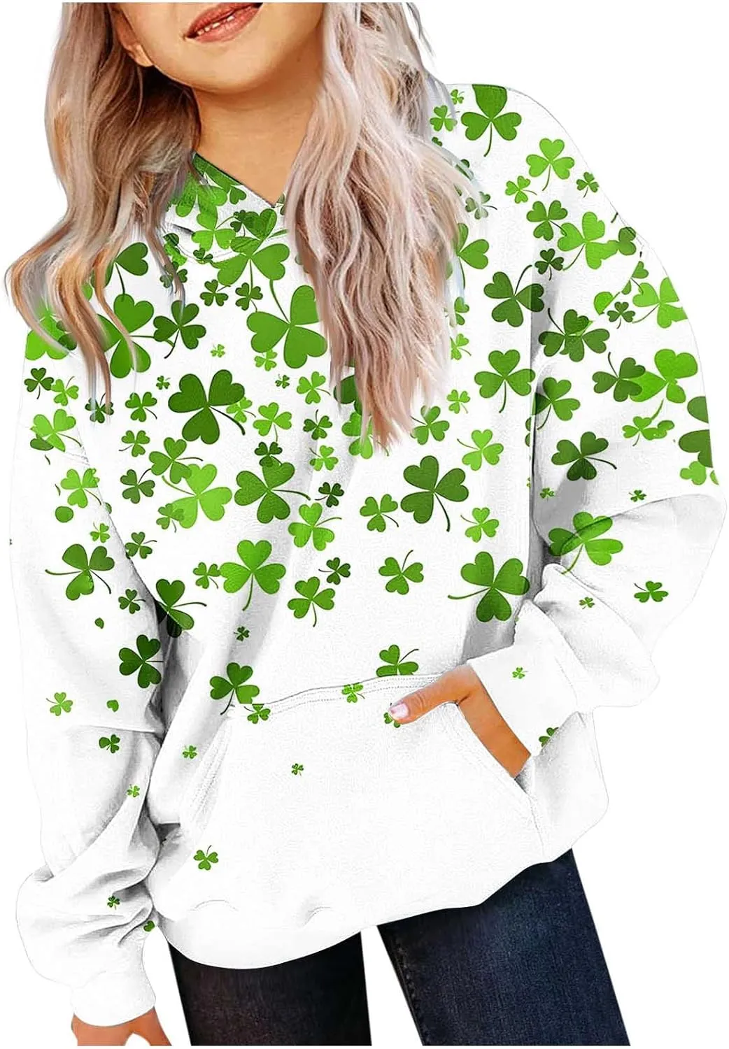 Oversized Hoodies For Teen Girl Cute Heart Graphic Pullover Tops Long Sleeve Hooded Girls Valentines Outfits Clothes