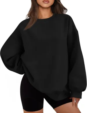 Oversized Sweatshirt for Women Comfy Long Sleeve Fleece Cute Crewneck Sweatshirts Pullover Trendy Preppy Y2K Hoodies