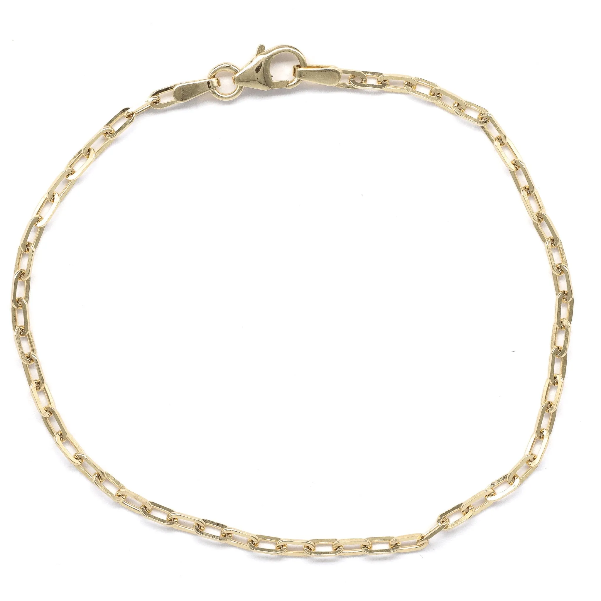 Paper Clip Bracelet in Yellow Gold (4.30 x 2.10 mm)