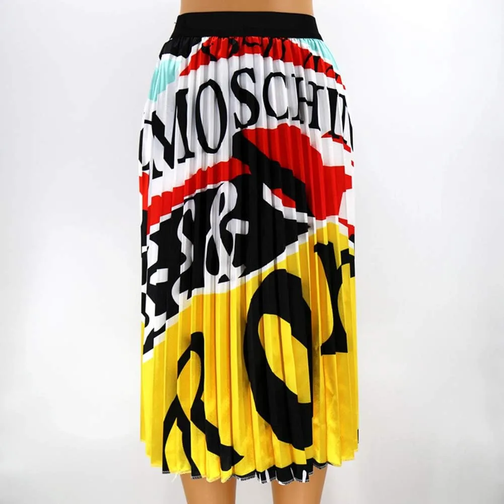 Pleated Skirt for Women Fashion Cartoon Print A-Line Skirt Vintage Skirts