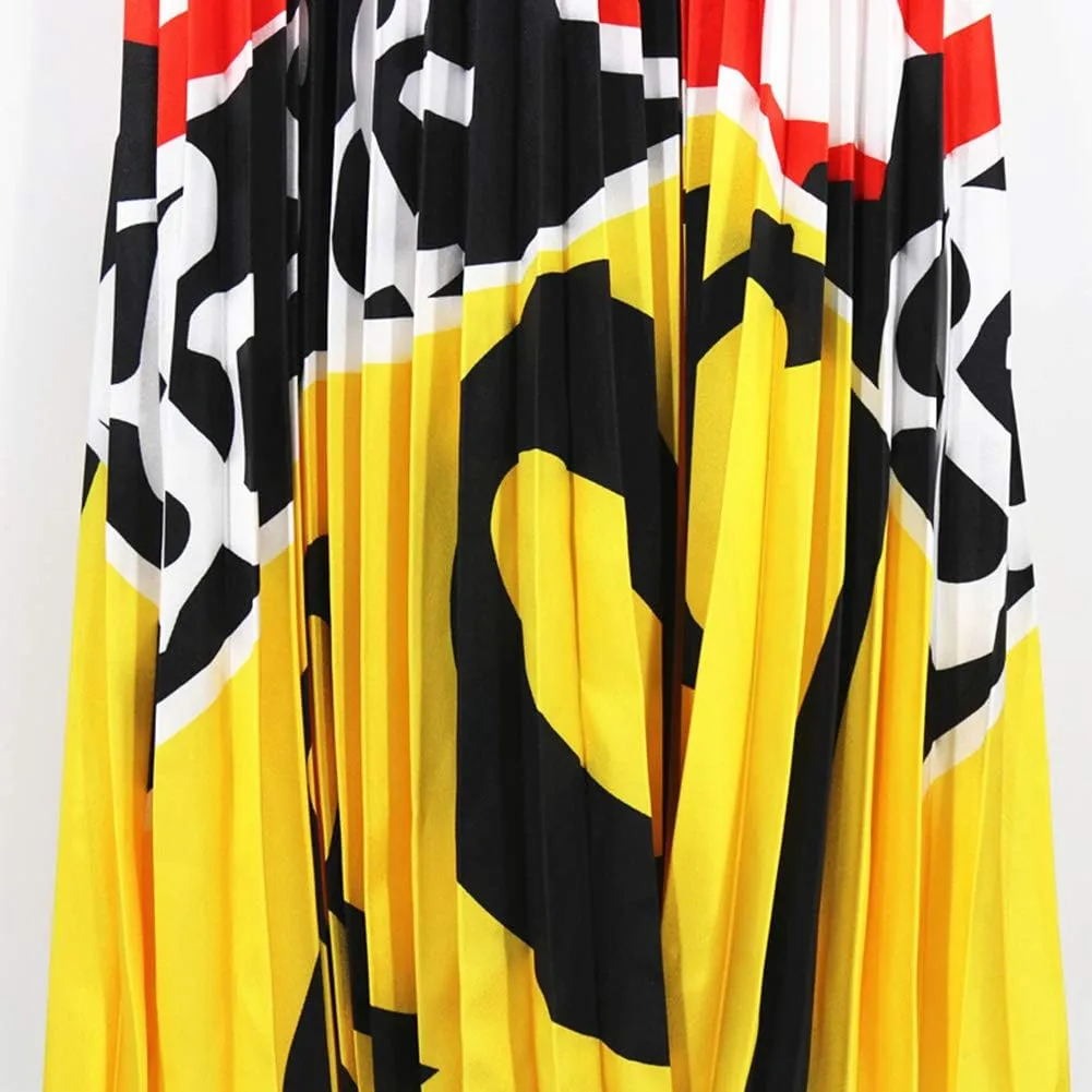 Pleated Skirt for Women Fashion Cartoon Print A-Line Skirt Vintage Skirts
