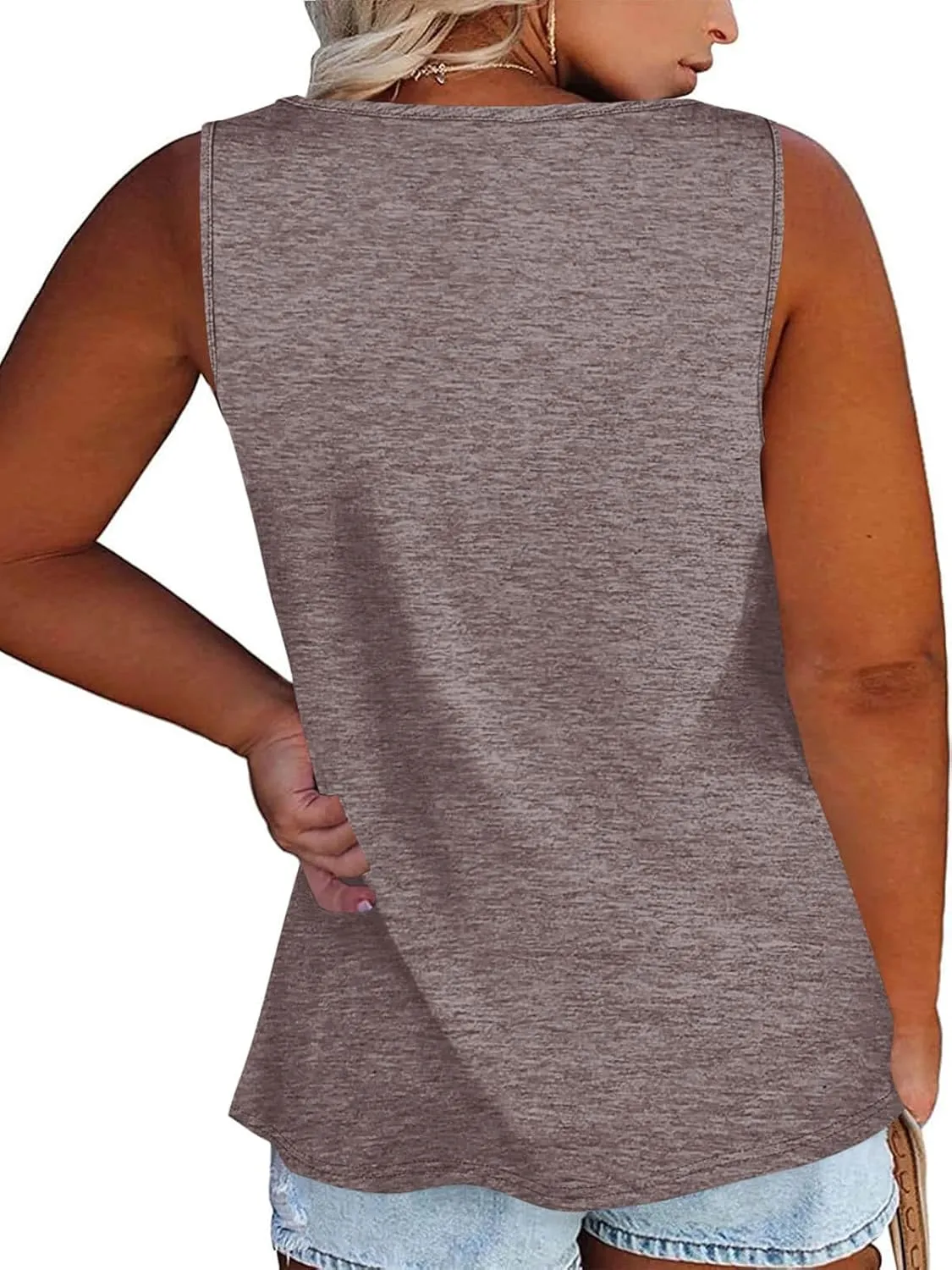 Plus Size Tank Tops for Women Summer Sleeveless Sweetheart Neck Casual Tunics Shirts