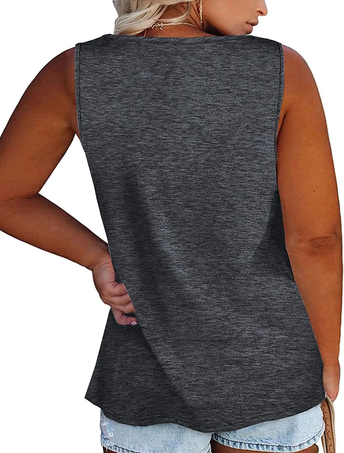Plus Size Tank Tops for Women Summer Sleeveless Sweetheart Neck Casual Tunics Shirts
