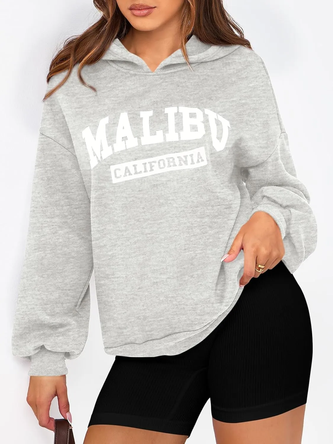 PRETTYGARDEN Womens Hoodies Long Sleeve Letter Sweatshirts 2024 Trendy Loose Fit Pullover Tops Fall Winter Outfits