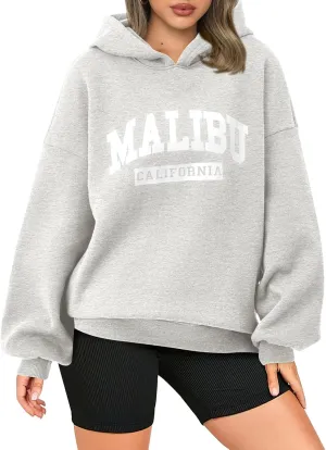 PRETTYGARDEN Womens Hoodies Long Sleeve Letter Sweatshirts 2024 Trendy Loose Fit Pullover Tops Fall Winter Outfits