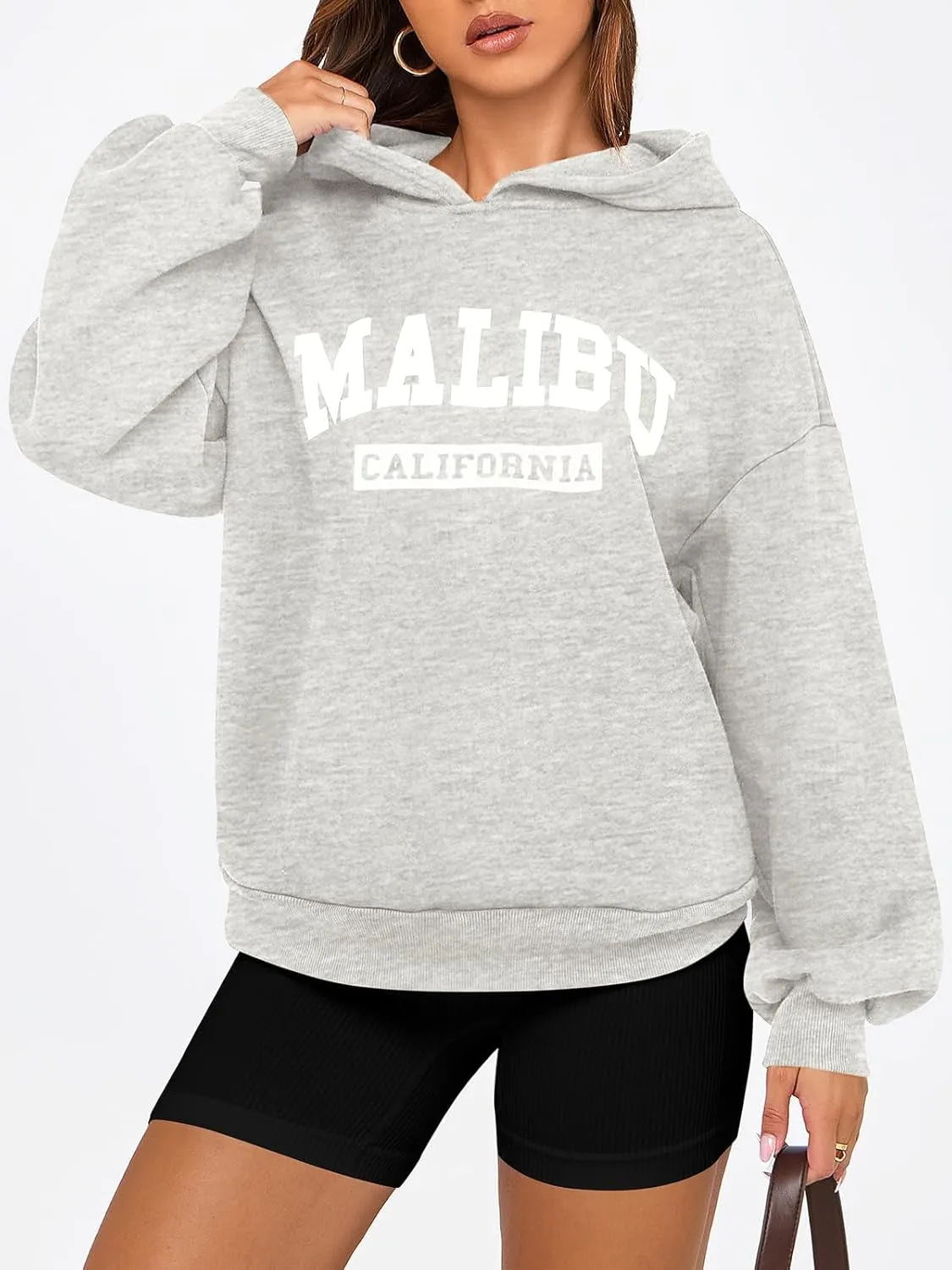 PRETTYGARDEN Womens Hoodies Long Sleeve Letter Sweatshirts 2024 Trendy Loose Fit Pullover Tops Fall Winter Outfits