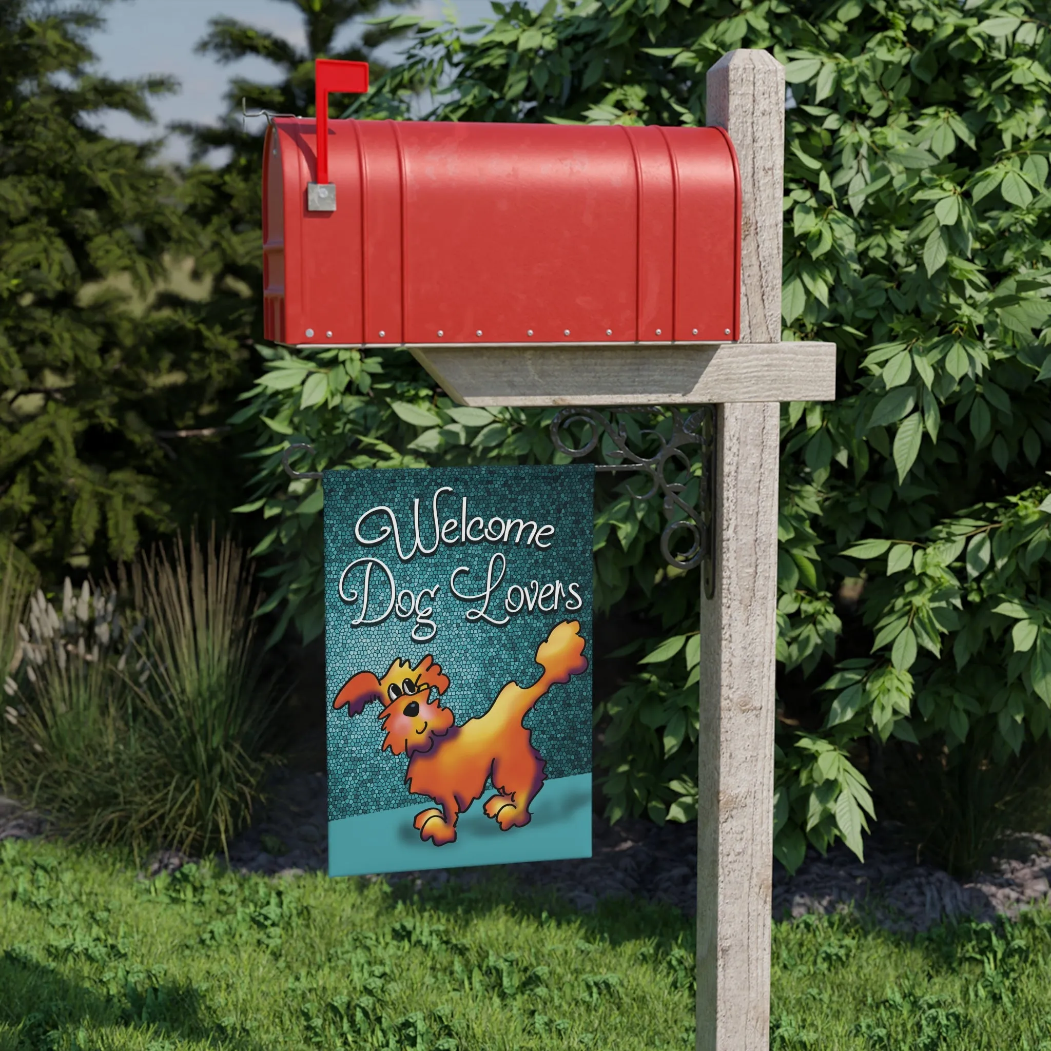 "Welcome Dog Lovers" Garden Banner