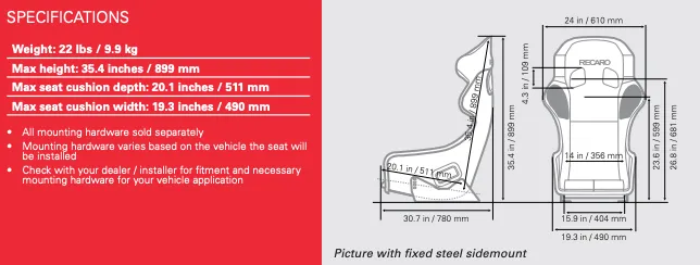 Recaro Pro Racer SPG XL Racing Seat