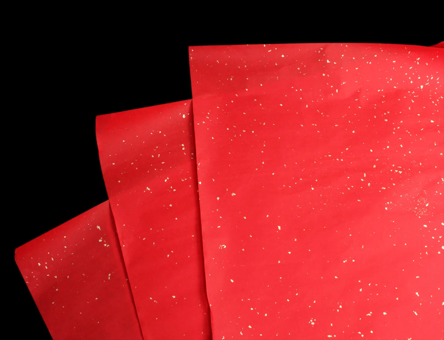 RED GOLDEN RAIN - Gold Speckled Shuen Decorative Paper