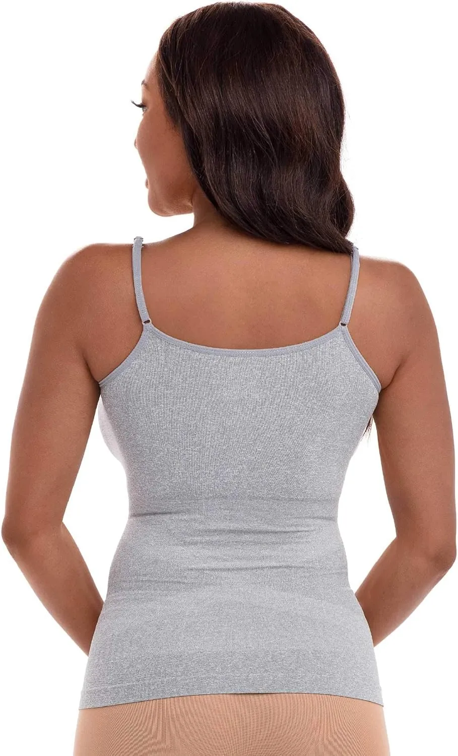 Rene Rofe 4-Pack Seamless Tummy Control Compression Camisoles with Adjustable Straps - Slim Fit, Lightweight, and Breathable