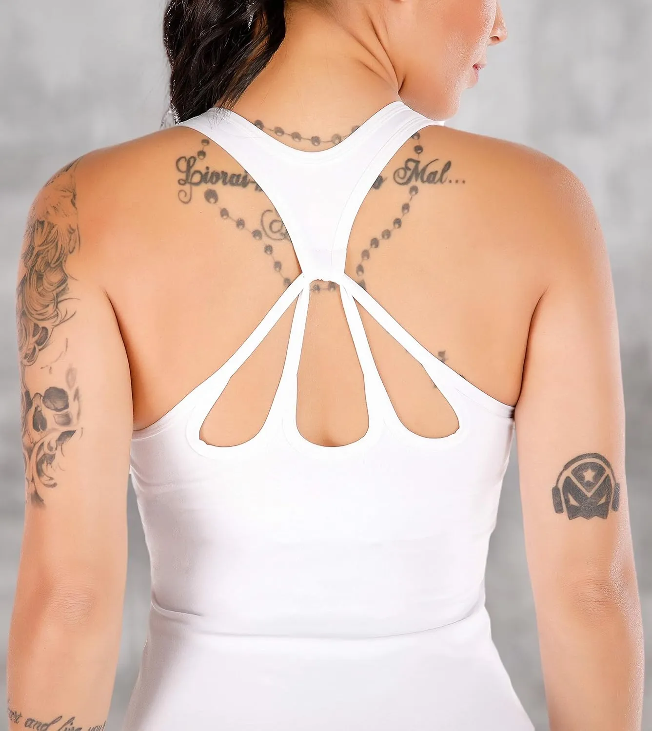 RUNNING GIRL Workout Tank Tops with Built in Bras for Women,Compression Shirt Strappy Back Athletic Yoga Tops