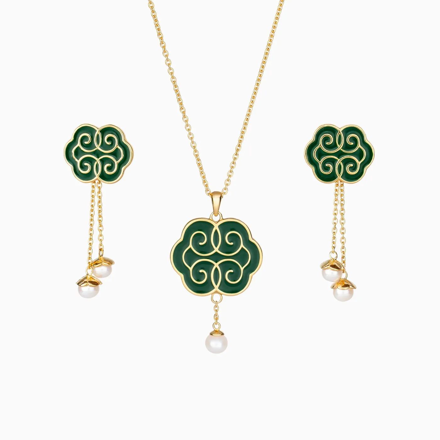 Ruyi Earrings & Necklace Set