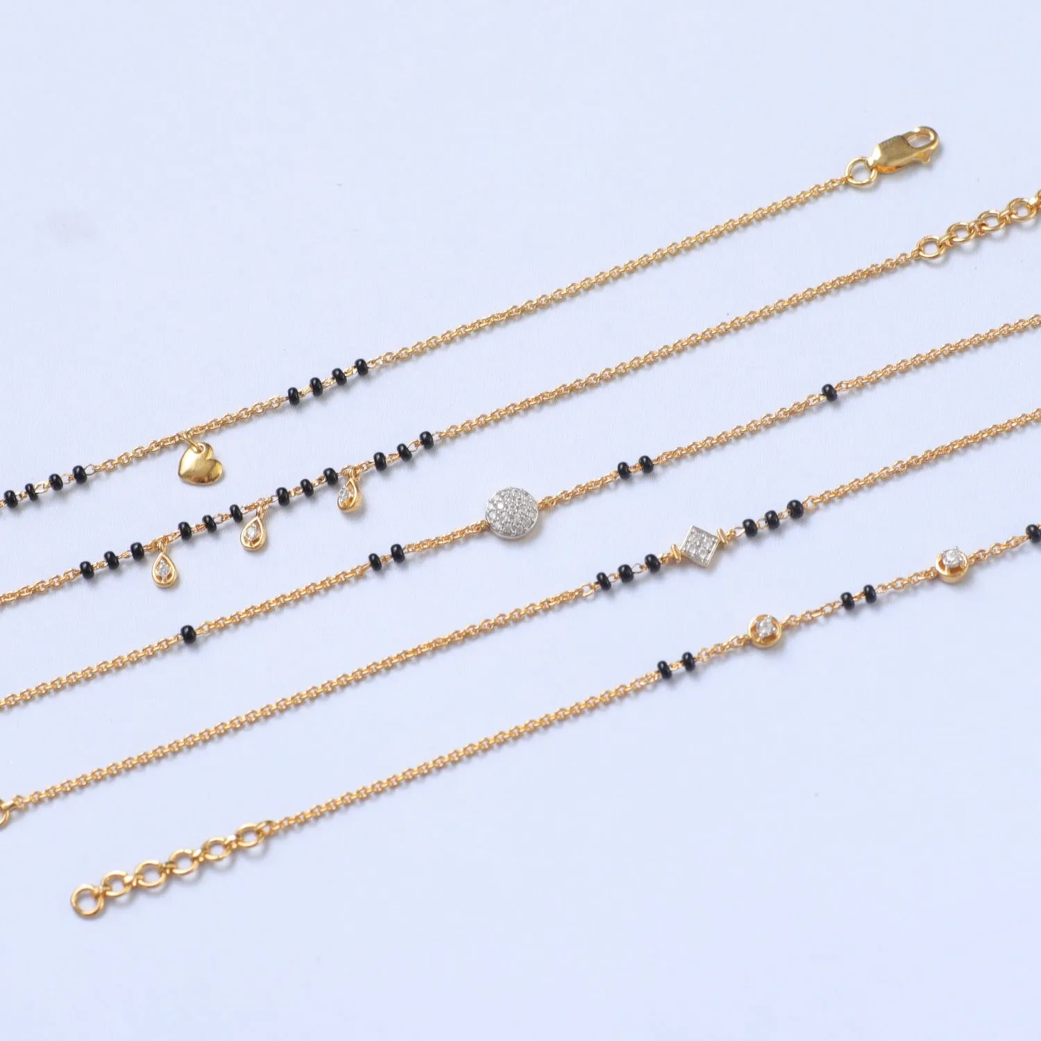 Sacttered CZ Charms Silver Black Bead Bracelet