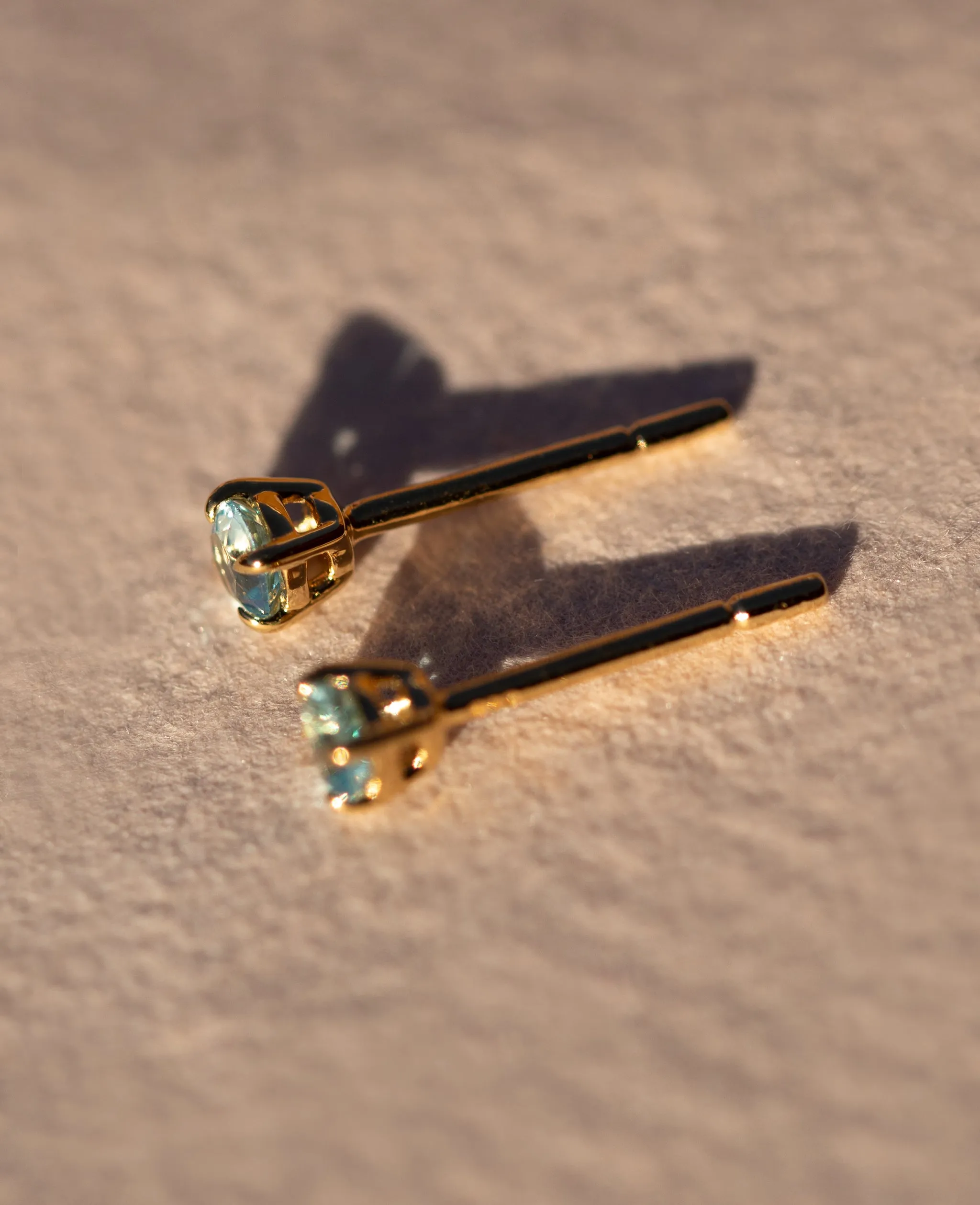 *SAMPLE SALE* Blue Topaz Studs Gold
