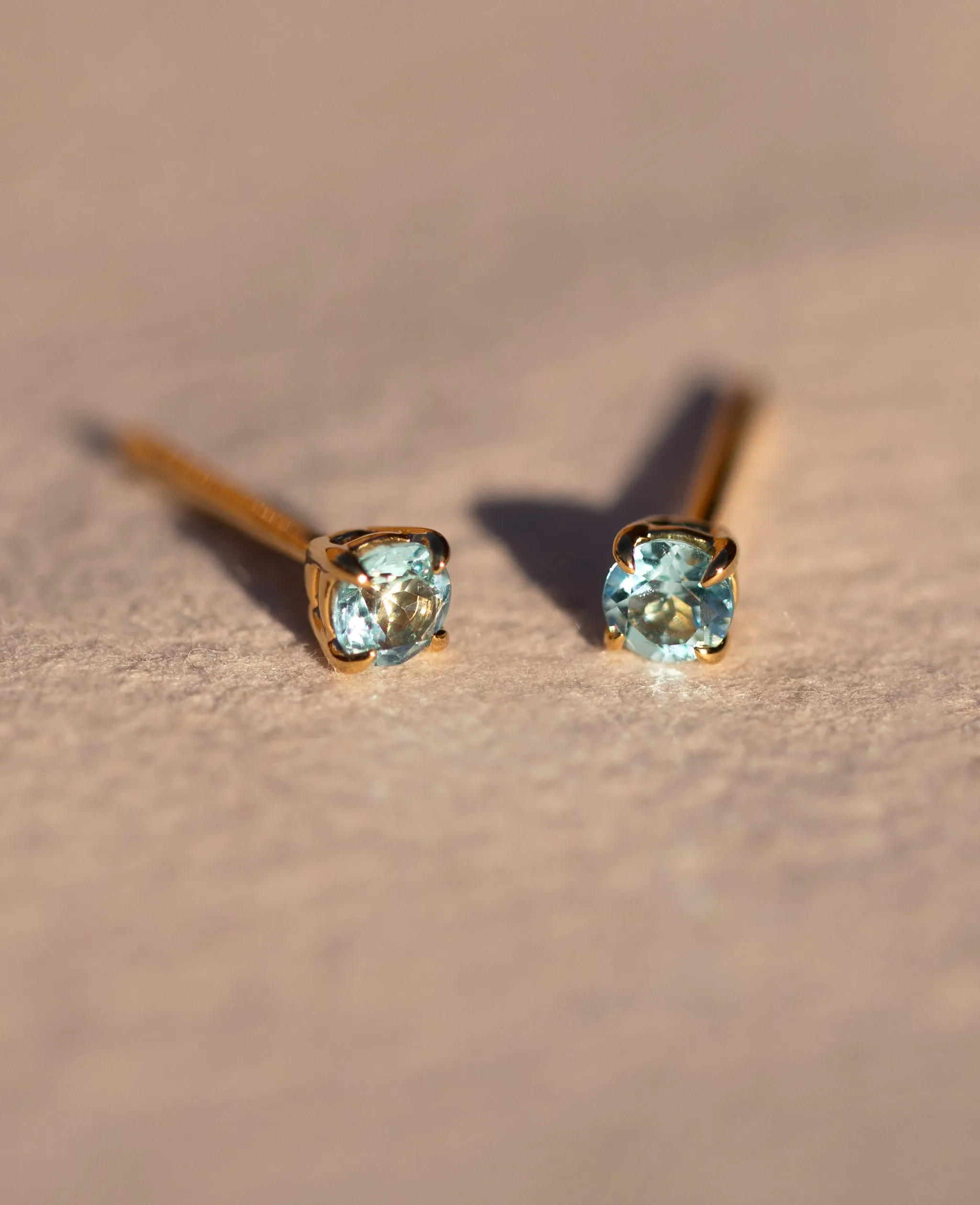 *SAMPLE SALE* Blue Topaz Studs Gold