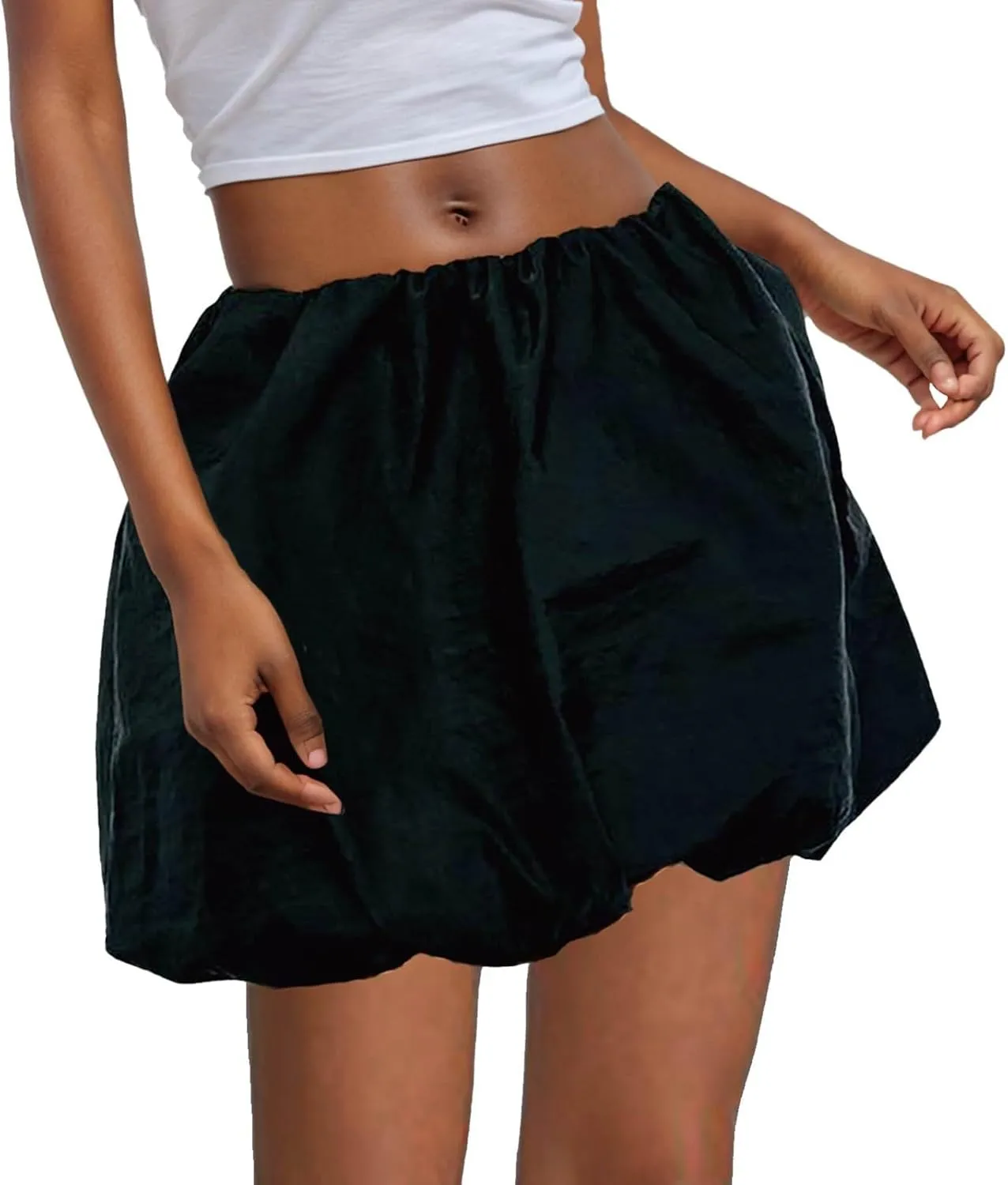 Skirts for Women Fashion Baggy Puff Skirt Summer Beach Short Mini Skirt Trending Elastic Waist Comfort Skater Skirt