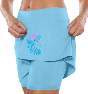 Skorts for Women with Pockets High Waist Tummy Control Skorts Yoga Lightweight Trendy Fit It Outfits with Pockets