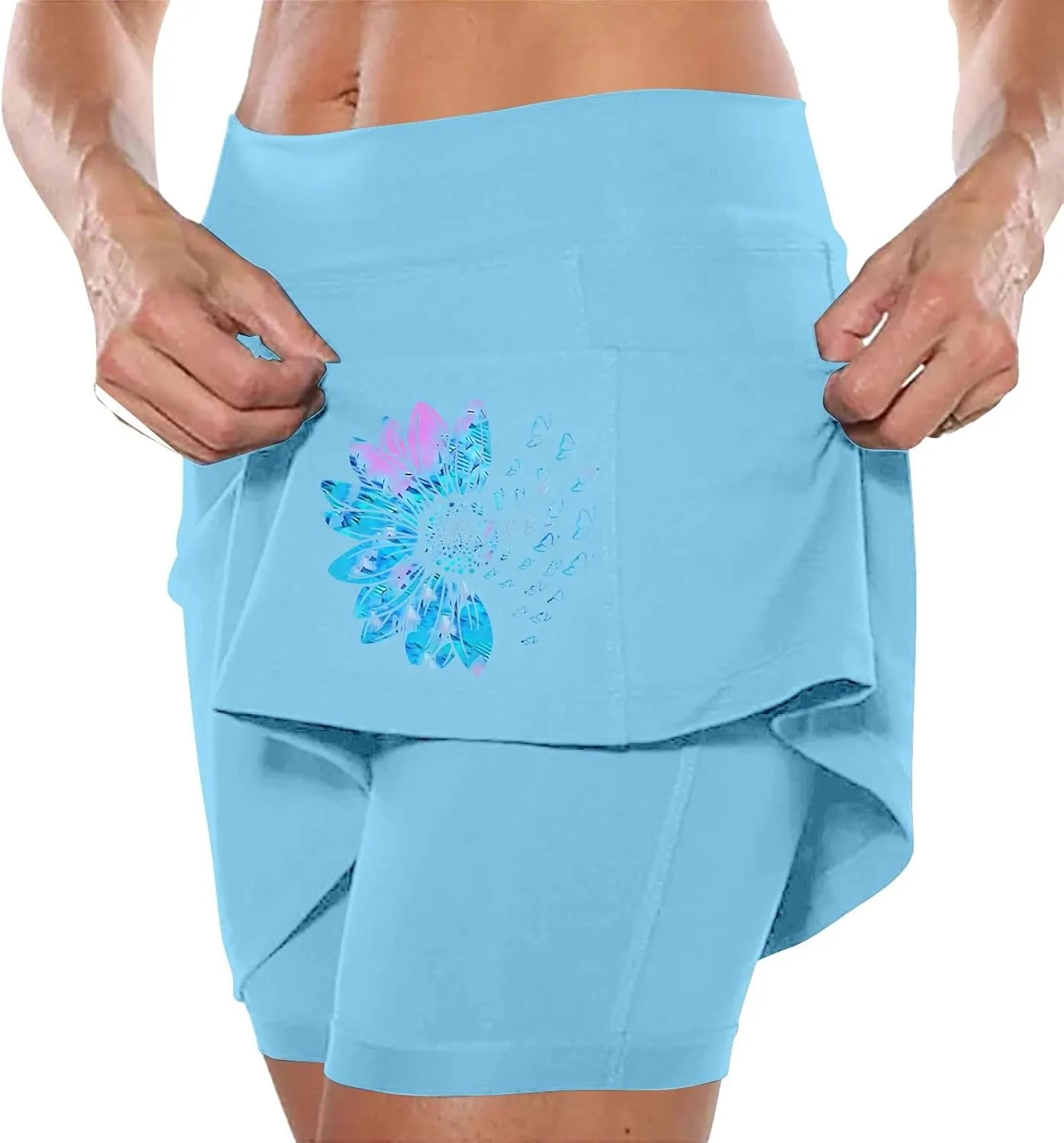 Skorts for Women with Pockets High Waist Tummy Control Skorts Yoga Lightweight Trendy Fit It Outfits with Pockets