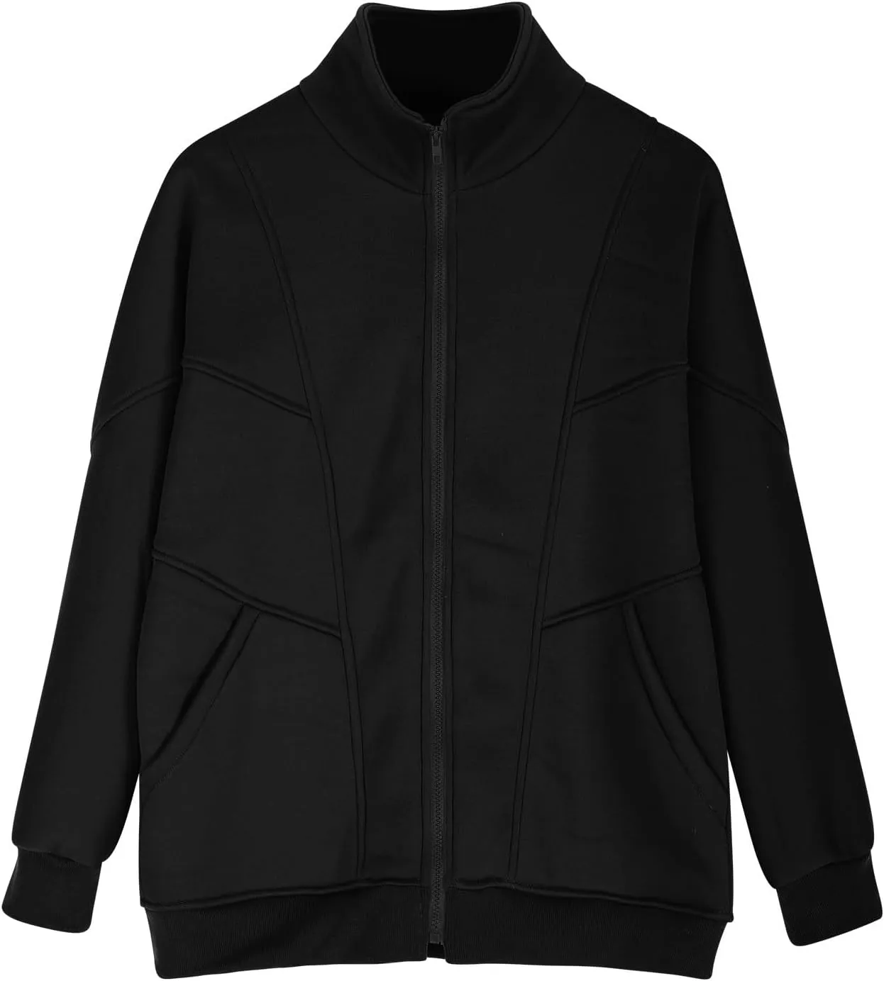 SMIDOW Full Zip Up Sweatshirts For Women Trendy 2024 Oversized Fleece Lightweight Hoodie Jacket Fall Preppy Teen Girls Outfit