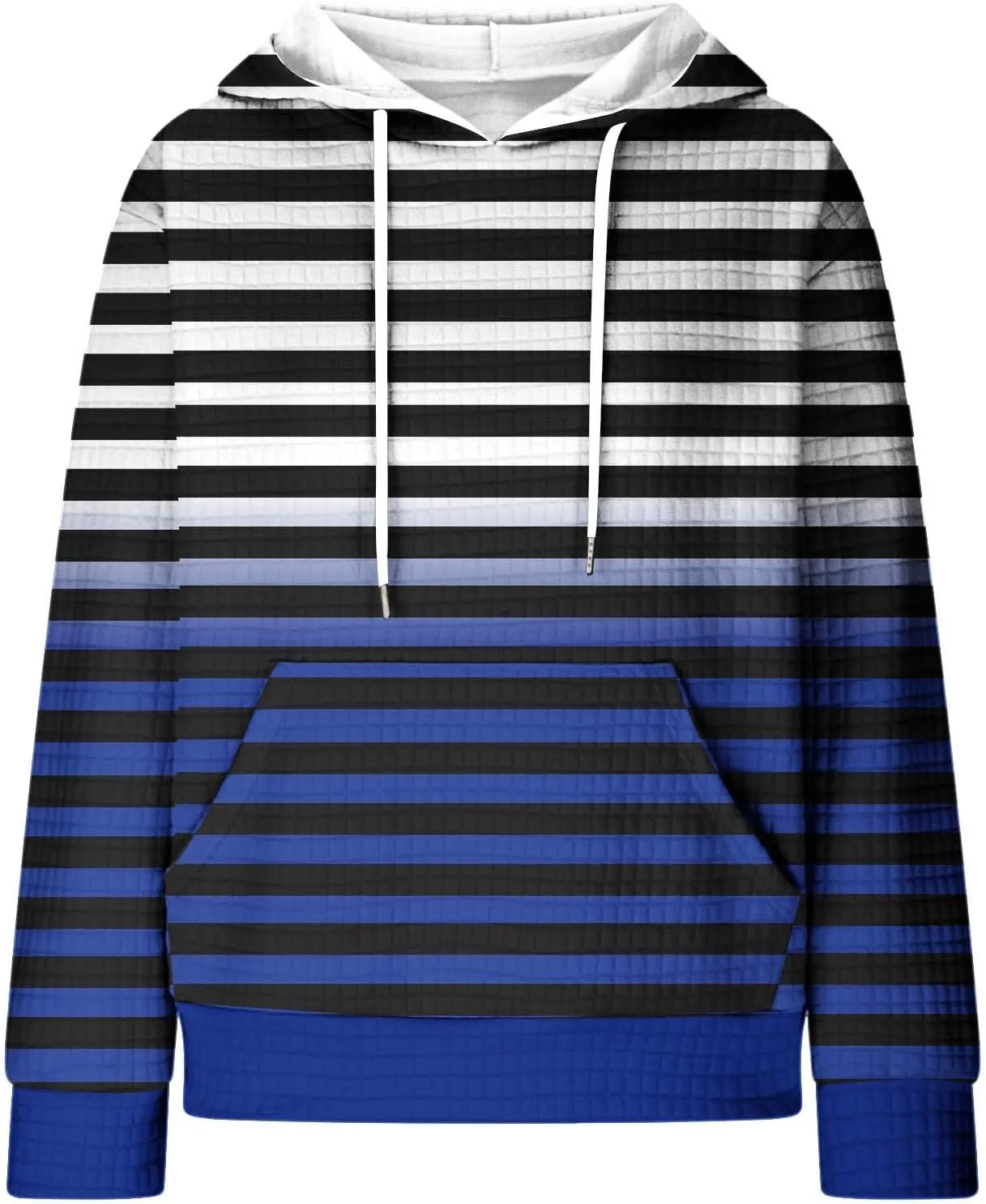 SMIDOW Womens Oversized Hoodies Gradient Color Striped Fall Fashion Pullover Tops Casual Drawstring Hooded Sweatshirts