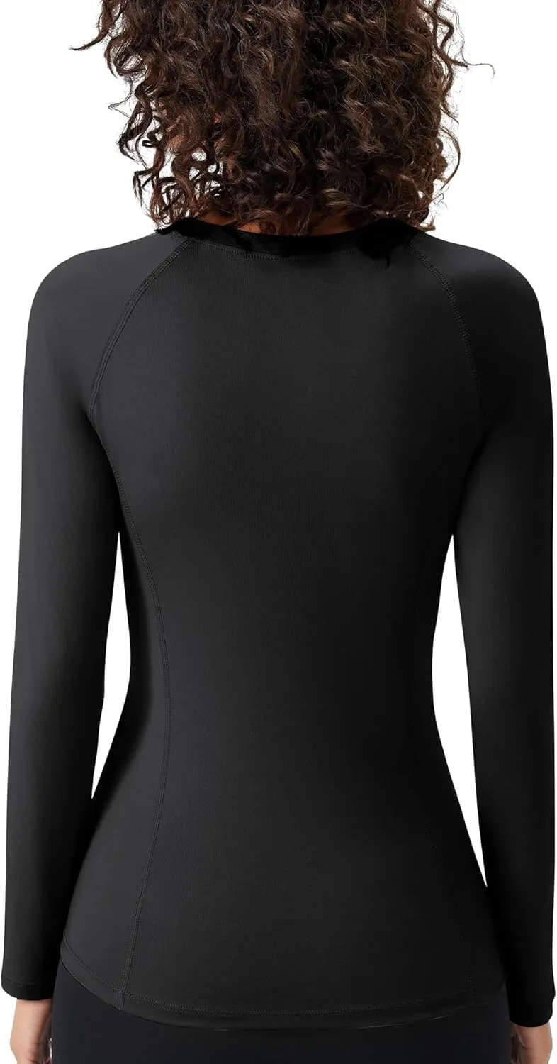 SPVISE Long Sleeve Compression Shirts for Women Quick Dry Breathable Workout Gym Tops Athletic Exercise Yoga Running T-Shirt