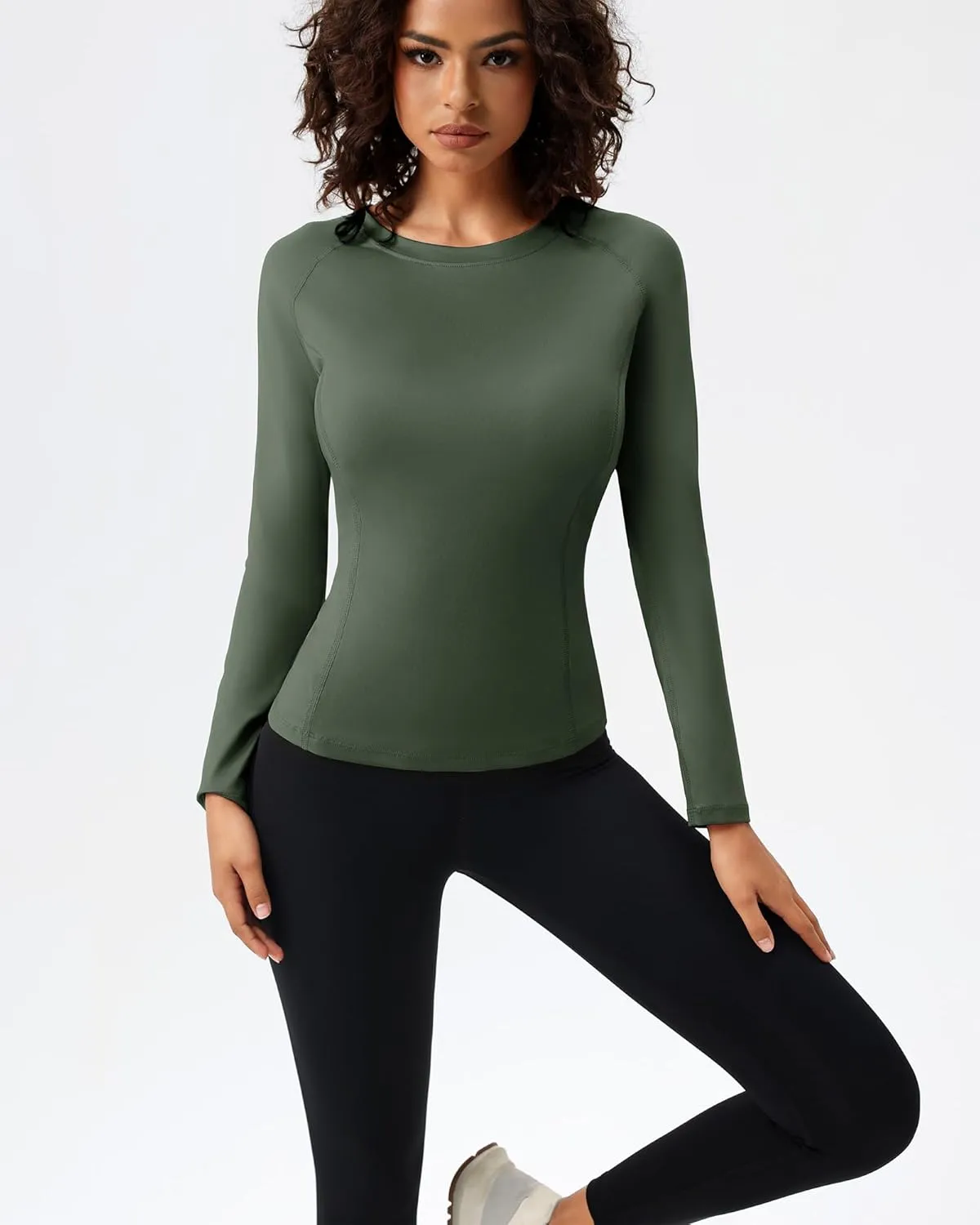 SPVISE Long Sleeve Compression Shirts for Women Quick Dry Breathable Workout Gym Tops Athletic Exercise Yoga Running T-Shirt