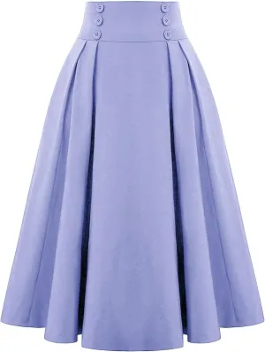 Summer Skirts for Women 2025 Vacation Button Down High Rise Flowy Swing Ruched Flowy Baggy Comfort Skirt