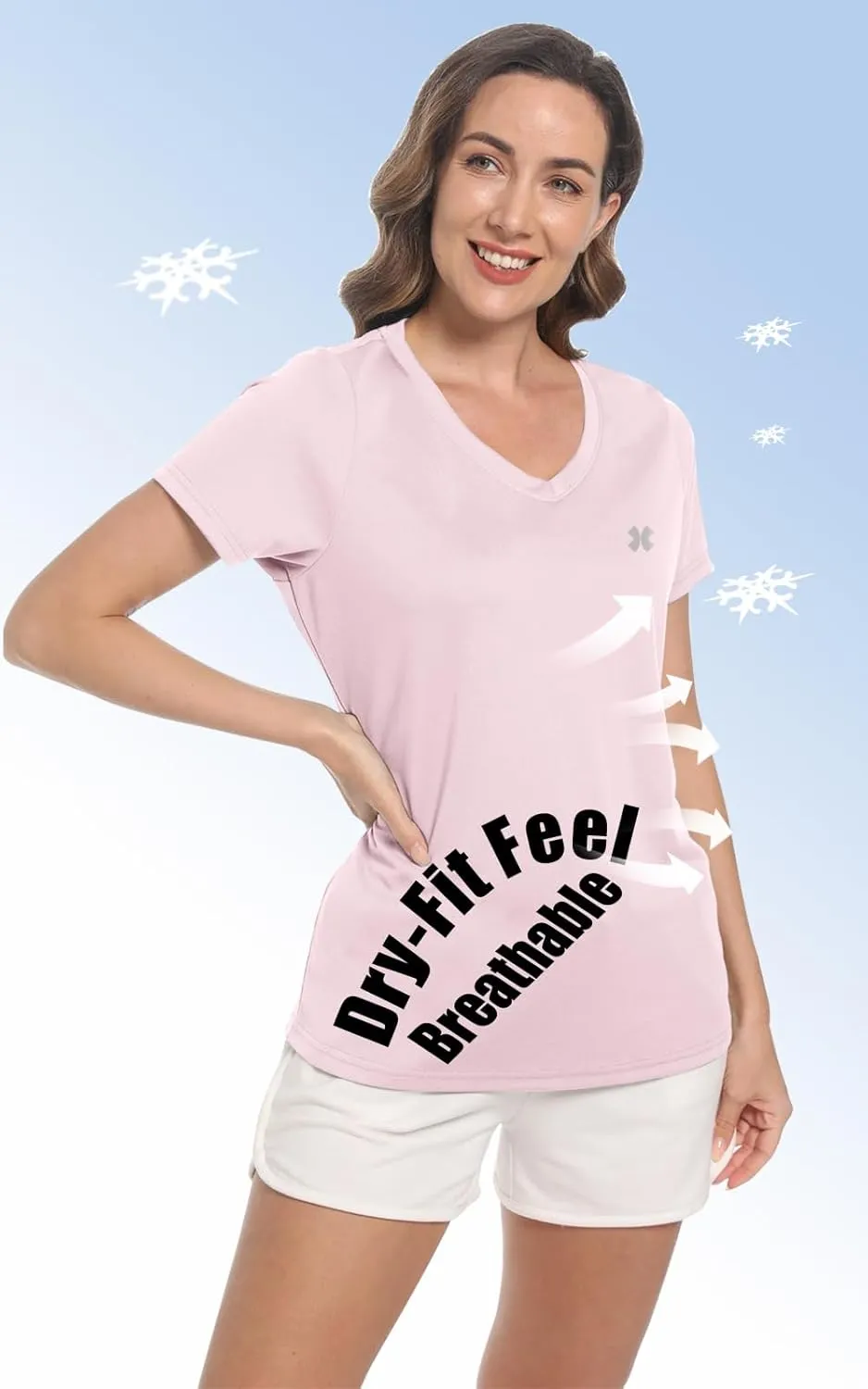 Summer T Shirts for Women Athletic Running T-Shirt Top Quick Dry UV Protection Gym Breathable Short Sleeve Sport Hiking Tops