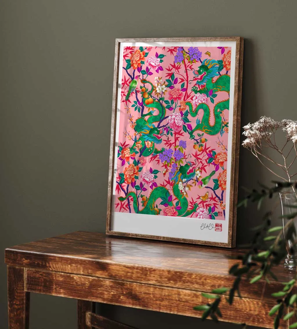 'The Garden of Good Fortune' Dragon Print *NEW*