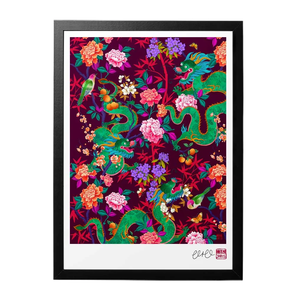 'The Garden of Good Fortune' Dragon Print